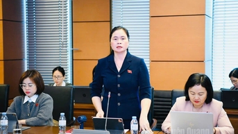 Đoàn đại biểu Quốc hội tỉnh thảo luận tổ vào một dự án luật