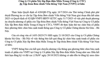 Thông báo về việc không tổ chức đấu giá cổ phần tại Công ty CTC