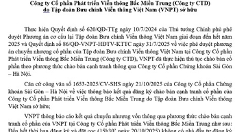 Thông báo về việc không tổ chào bán cạnh tranh cổ phần tại Công ty CTD