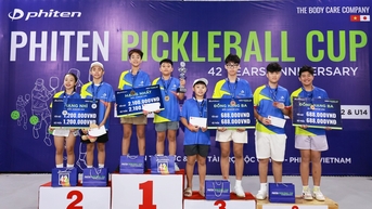 Ươm mầm cho các tài năng nhí ở giải pickleball Phiten Cup 2025