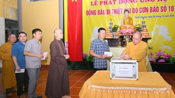 Giáo hội Phật giáo Việt Nam tỉnh Tuyên Quang phát động ủng hộ đồng bào các tỉnh bị thiệt hại do cơn bão số 10 gây ra