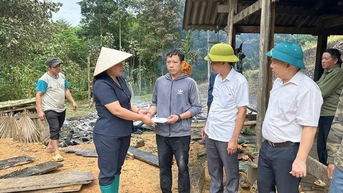 Cháy nhà tại thôn Nà Ngòong, xã Minh Sơn