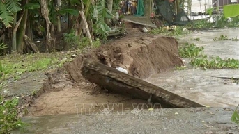 Tiếp tục xảy ra sạt lở tại xã Mỹ Hòa Hưng, An Giang