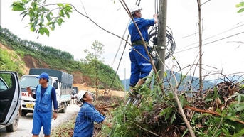 Tổng lực vào cuộc khôi phục cấp điện nhanh, an toàn nhất cho người dân vùng lũ