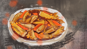 Cá mụn đồng kho nghệ