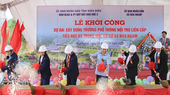 Điện Biên khởi công trường nội trú liên cấp tiểu học và THCS ở 3 xã biên giới