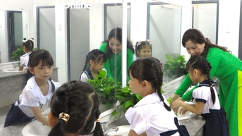 90% trường học có công trình nước sạch, vệ sinh đạt chuẩn