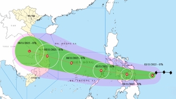 Bão Kalmaegi tăng ba cấp, ngày 5/11 vào Biển Đông