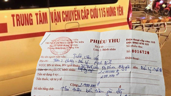 Từ vụ xe cấp cứu thu 2,4 triệu cho 12km: Thu hồi giấy phép cấp cứu 115 Hưng Yên