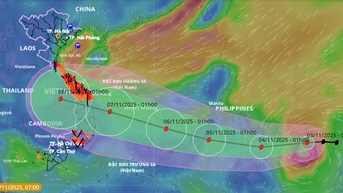 Bão Kalmaegi có khả năng cách bờ biển Gia Lai hơn 400km, giật cấp 17 vào sáng 6/11