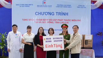 Khám bệnh, cấp phát thuốc miễn phí cho người dân xã Quy Mông