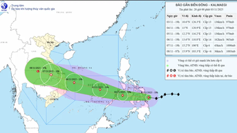 Bão Kalmaegi có thể đổ bộ khu vực Đà Nẵng - Khánh Hoà