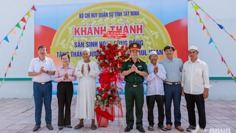 Bộ CHQS tỉnh Tây Ninh khánh thành sân sinh hoạt cộng đồng tặng Thánh đường Hồi giáo Nurul Iman