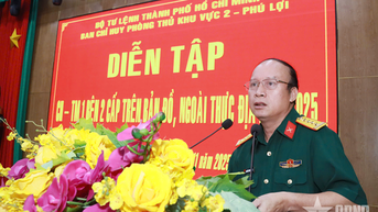 Diễn tập chỉ huy - tham mưu 1 bên, 2 cấp trên bản đồ và thực địa