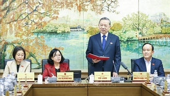 Quốc hội thảo luận ở tổ về dự thảo các văn kiện trình Đại hội XIV của Đảng