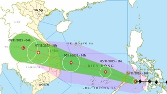 Bão Kalmaegi hướng thẳng từ Đà Nẵng đến Khánh Hòa