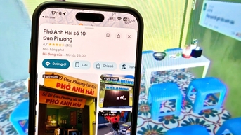 Quán "Phở anh Hai" nhận đánh giá 5 sao trên Google Maps dù không có thật