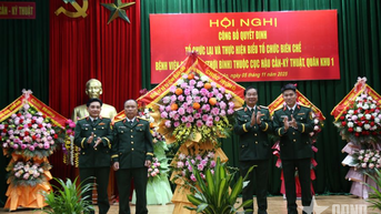 Công bố quyết định tổ chức lại và thực hiện biểu tổ chức biên chế Bệnh viện Quân y 91