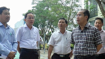 Lãnh đạo thành phố làm việc với các xã Thăng Bình, Đồng Dương, Thăng Phú về công tác dạy và học