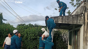 Xã Cam An triển khai các phương án phòng, chống bão số 13