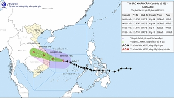 Thời tiết ngày 6/11: Bão số 13 mạnh cấp 14, cách đất liền khoảng 450 km