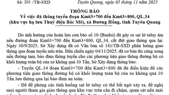 QL.34 đoạn qua Thủy điện Bắc Mê đã thông tuyến trở lại: Xe có trọng lượng toàn bộ dưới 10 tấn được lưu thông