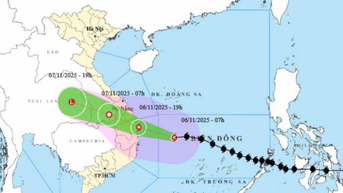Sáng 6/11, bão số 13 bắt đầu ảnh hưởng vùng biển từ nam Quảng Trị đến Khánh Hòa