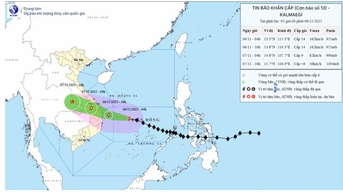 Bão số 13 đang mạnh cấp 14, di chuyển nhanh, hướng trực tiếp vào Quy Nhơn (Gia Lai)