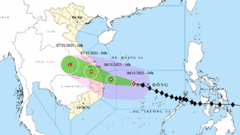 Bão số 13 Kalmaegi tăng tốc, giật cấp 17, từ hôm nay miền Trung mưa như trút