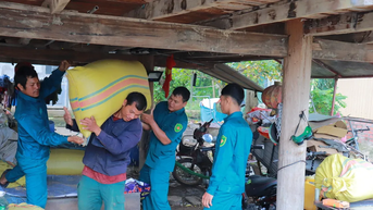 Gia Lai: Cán bộ cõng lúa giúp dân giữ lương thực sau bão