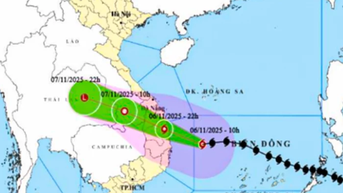 Cập nhật bão số 13 lúc 17h ngày 6-11