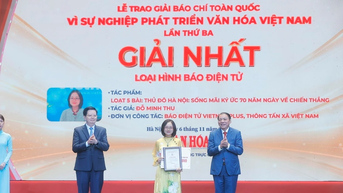 Báo Điện tử VietnamPlus đoạt Giải Nhất tại Giải báo chí của ngành Văn hóa