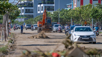 [Ảnh] Đà Nẵng: Hàng trăm người chung sức dọn dẹp tuyến đường du lịch huyết mạch sau bão số 13