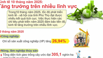 Kinh tế 10 tháng năm 2025: Tăng trưởng trên nhiều lĩnh vực