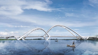 Rút ngắn thời gian thi công cầu 'cánh cò' vượt sông Thái Bình