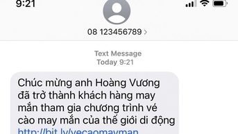 Cẩn trọng bị lừa đảo với chiêu trò trúng vé cào trực tuyến