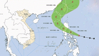 Thời tiết ngày 9/11: Bão Fung-wong mạnh cấp 15, giật trên cấp 17 đang tiến vào biển đông