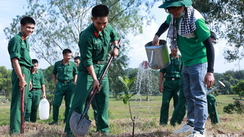 Sư đoàn 309 phát động trồng cây xanh, thắt chặt tình quân dân
