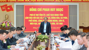 Chủ tịch UBND tỉnh Phan Huy Ngọc làm việc với một số xã vùng cao