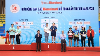 Kết thúc Giải Bóng bàn các CLB Hà Nội mở rộng, tranh Cúp Báo Hà Nội Mới