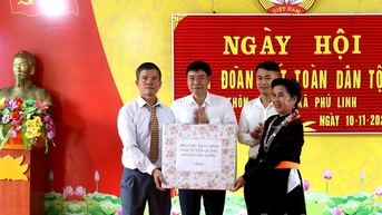 Phó Chủ tịch UBND tỉnh Hoàng Gia Long dự Ngày hội Đại đoàn kết tại xã Phú Linh