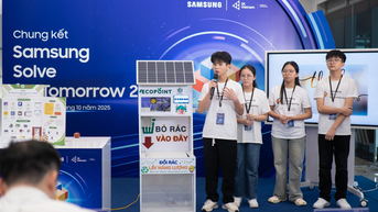 Nhóm học sinh trường iSchool Quảng Trị đoạt Giải Triển vọng tại 'Solve for Tomorrow 2025'