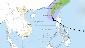 Thời tiết ngày 11/11: Bão Fung Wong di chuyển lên phía đông bắc Biển Đông và suy yếu dần