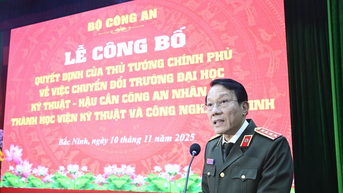 Công bố quyết định của Thủ tướng chuyển đổi Trường Đại học Kỹ thuật - Hậu cần CAND