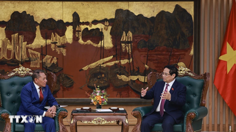 នាយករដ្ឋមន្ត្រីទទួលជួបរដ្ឋមន្ត្រីក្រសួងការបរទេស និងពាណិជ្ជកម្មនៃកោះសូឡូម៉ុន