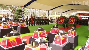 Gia Lai ប្រារព្ធ​ពិធី​គោរព​វិញ្ញាណក្ខន្ធ និង​បញ្ចុះសព​មនុស្ស​១៨...