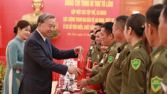 Tổng Bí thư Tô Lâm gặp mặt các tập thể, cá nhân tham gia bảo vệ an ninh, trật tự ở cơ sở tiêu biểu, xuất sắc
