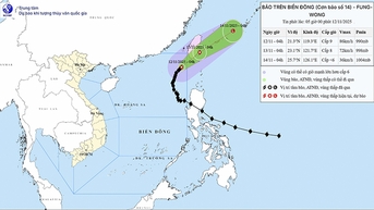 ការព្យាករណ៍អាកាសធាតុសម្រាប់ថ្ងៃទី ១២ ខែវិច្ឆិកា៖ ព្យុះលេខ ១៤ ចុះខ្សោយជាបណ្តើរៗ ព្រមានពីខ្យល់បក់ខ្លាំង និងរលកខ្ពស់នៅសមុទ្រ