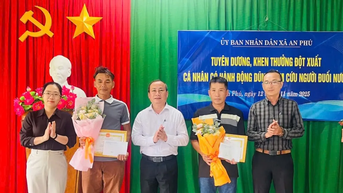 Quảng Ngãi: Khen thưởng đột xuất 2 cá nhân dũng cảm cứu người đuối nước