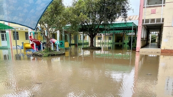 Ngập cục bộ nhiều tuyến đường, trường học và vườn cây ăn trái tại xã Tân Hiệp